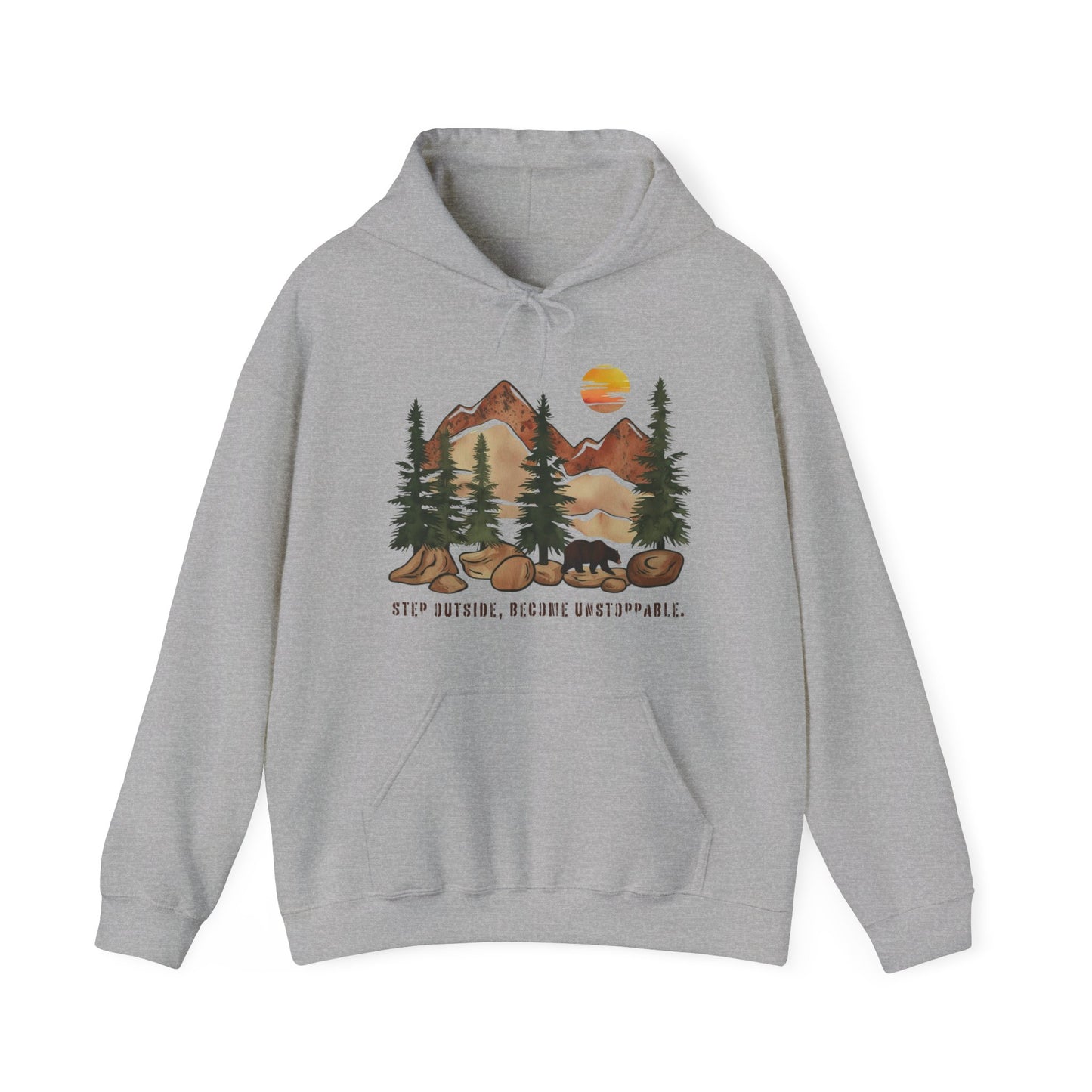 Mountain Bear Hoodie – Step Outside, Become Unstoppable | Verdant Blossoms - Verdant Blossoms