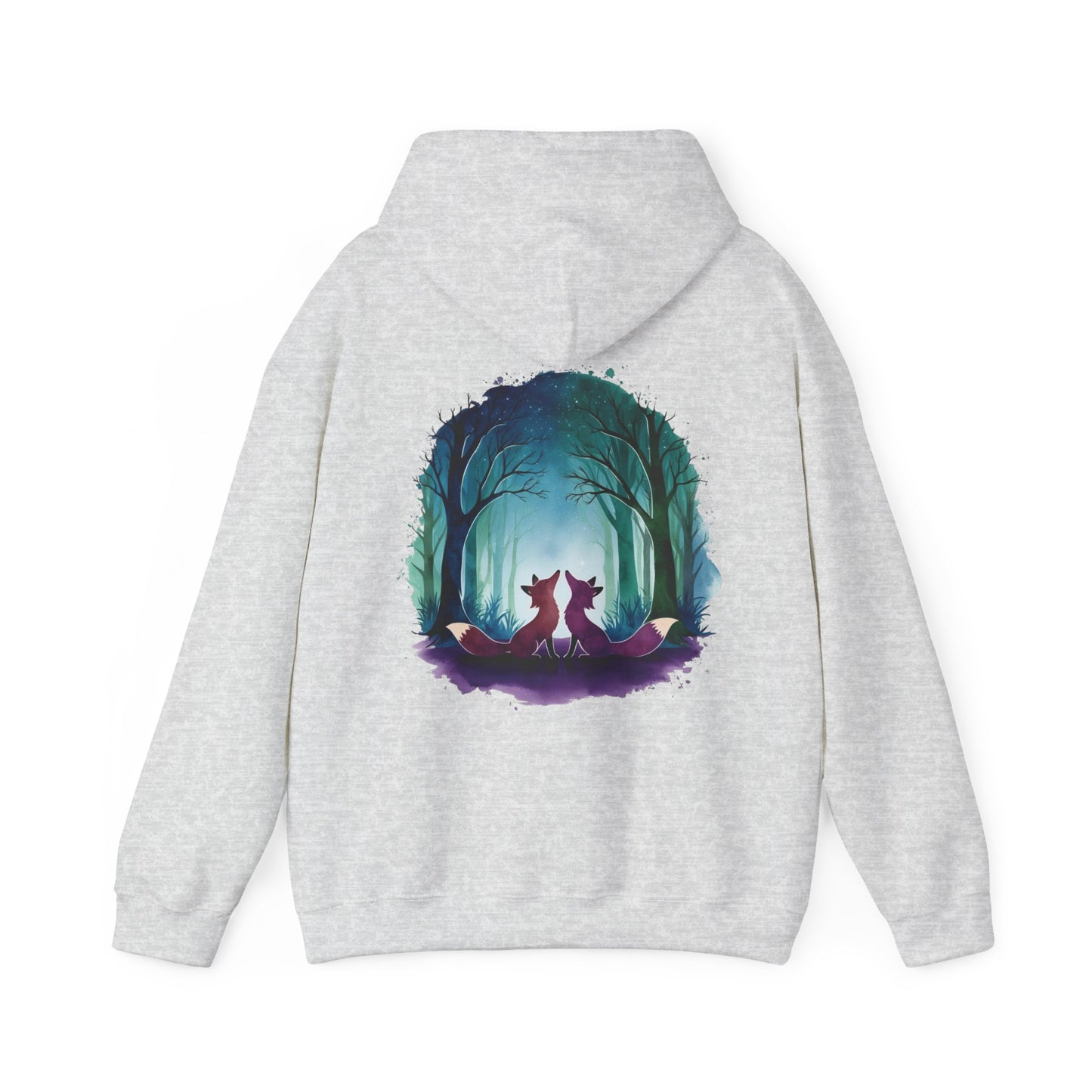 Personalized Hoodie with Couple's Initials &  Watercolor Foxes Design