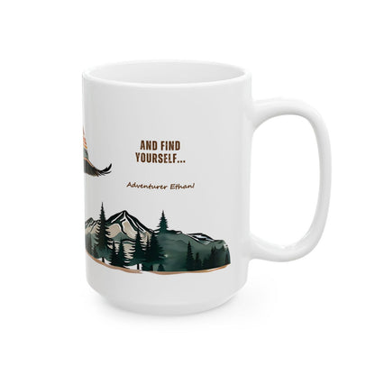 Chase the Horizon Mug - Personalized Adventure Quote with Name, for explorers and nature lovers - Verdant Blossoms