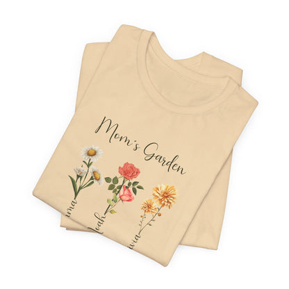 Custom Birthflower T-Shirt - Personalized Gift for Mom, Auntie & Grandma - Verdant Blossoms