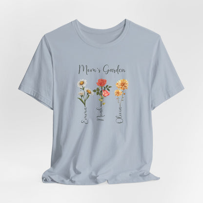Custom Birthflower T-Shirt - Personalized Gift for Mom, Auntie & Grandma - Verdant Blossoms