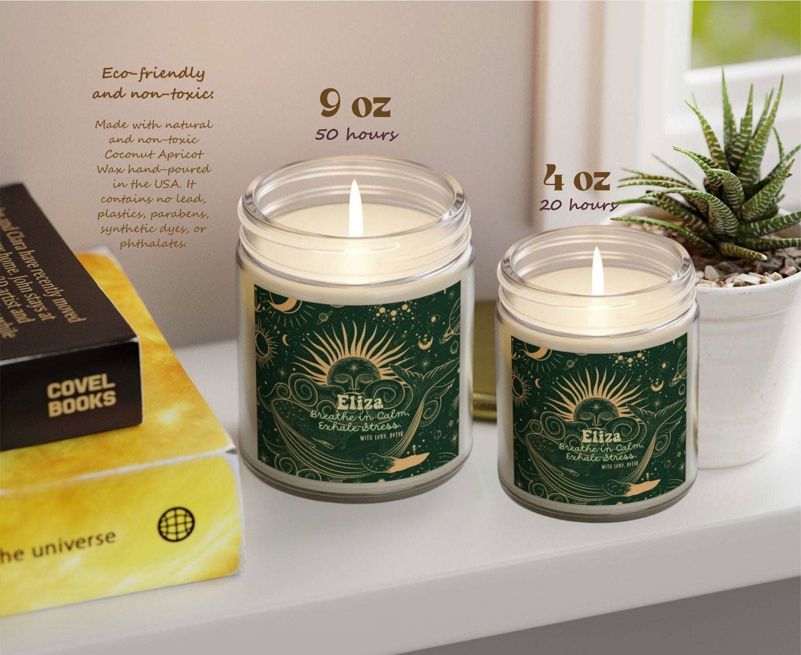 Custom Gift Scented Candles - Breathe in Calm, Exhale Stress. - Verdant Blossoms