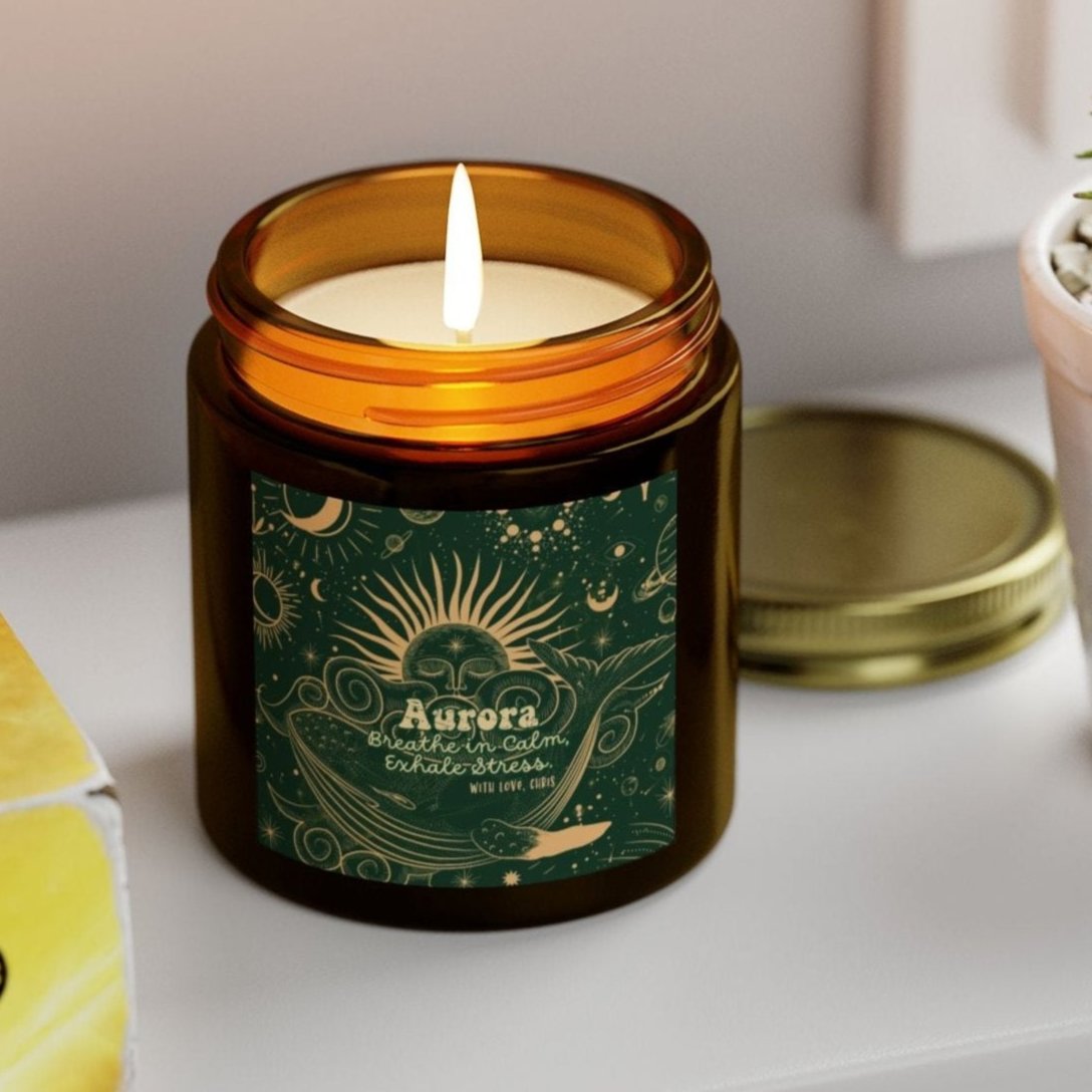 Custom Gift Scented Candles - Breathe in Calm, Exhale Stress. - Verdant Blossoms