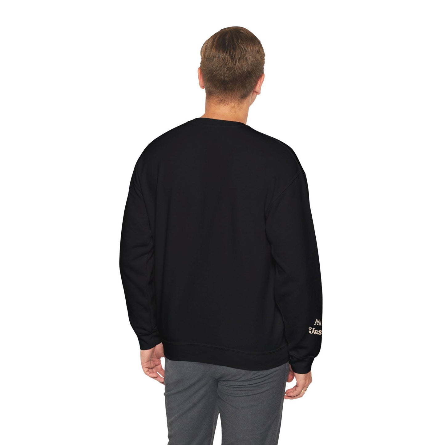 Custom Gift for Cat Dad Sweatshirt – Add Your Cats' Names on the Sleeve - Verdant Blossoms