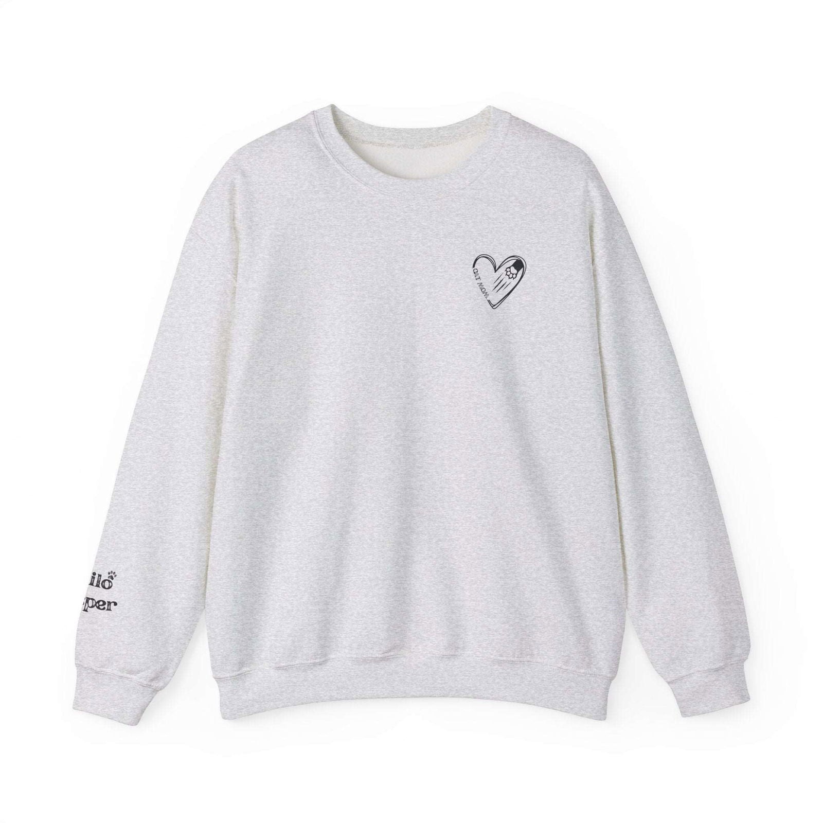 Custom Gift for Cat Mom Sweatshirt – Add Your Cats' Names on the Sleeve - Verdant Blossoms