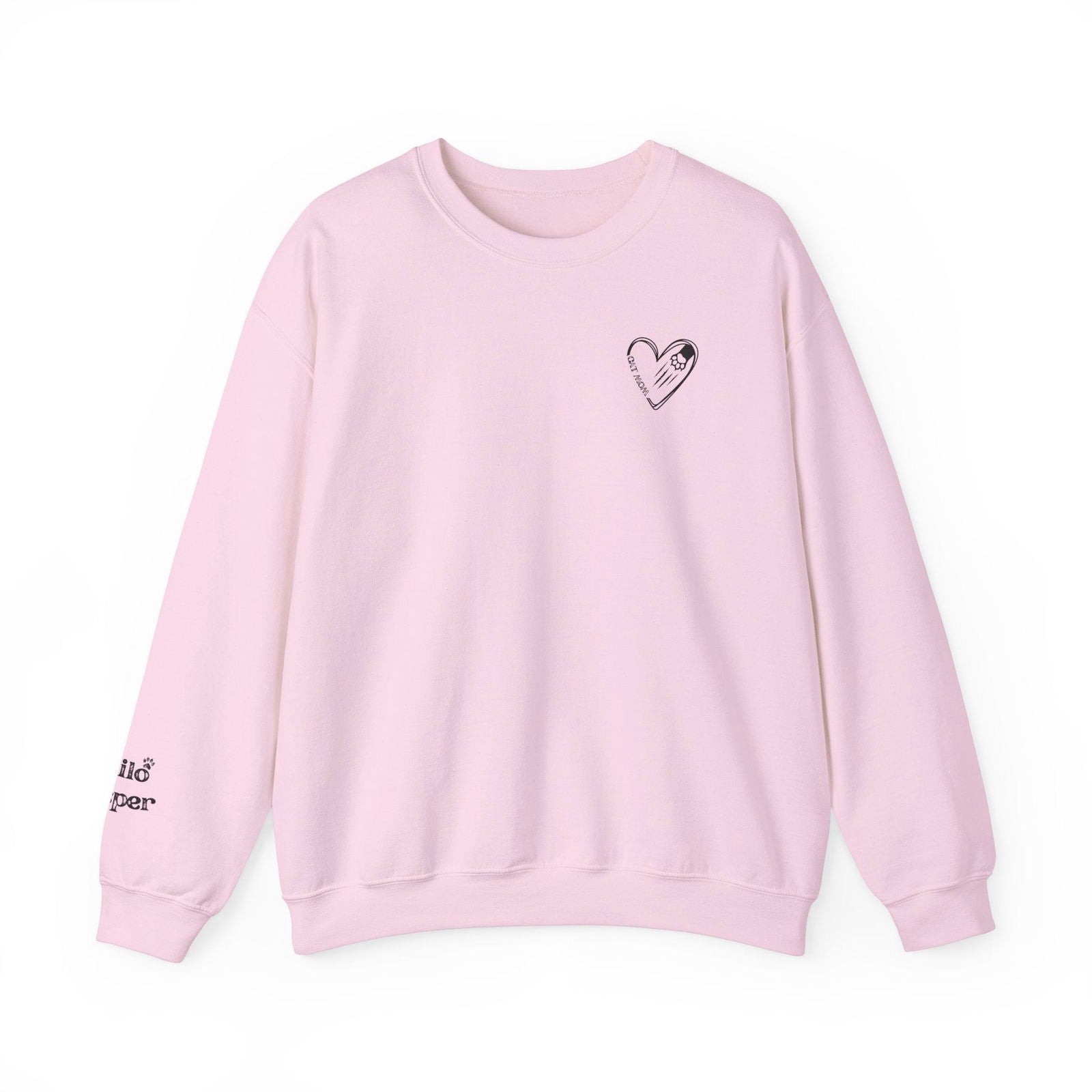 Custom Gift for Cat Mom Sweatshirt – Add Your Cats' Names on the Sleeve - Verdant Blossoms