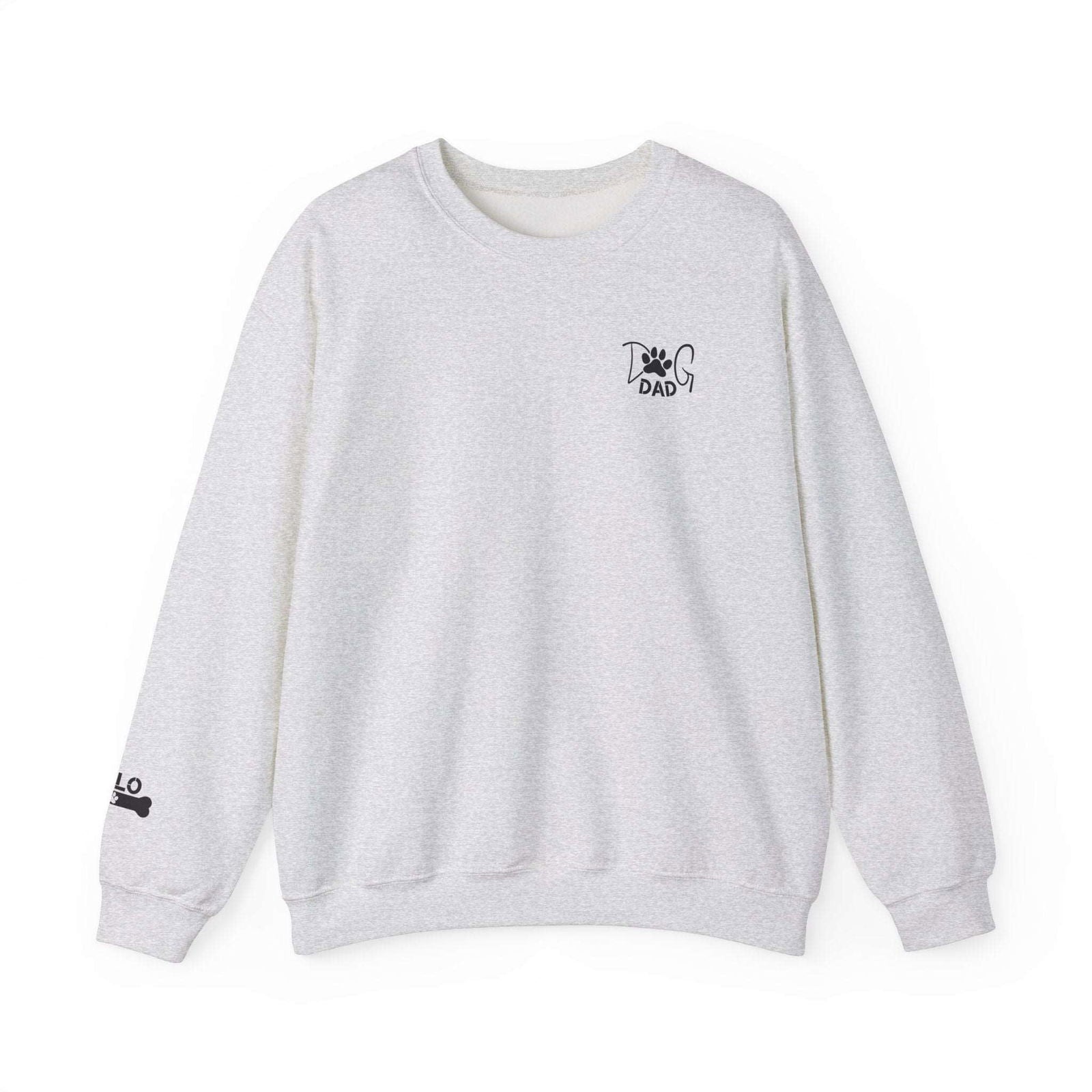 Custom Gift for Dog Dad Sweatshirt – Add Your Dog's Name on the Right Sleeve - Verdant Blossoms