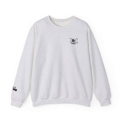Custom Gift for Dog Dad Sweatshirt – Add Your Dog's Name on the Right Sleeve - Verdant Blossoms