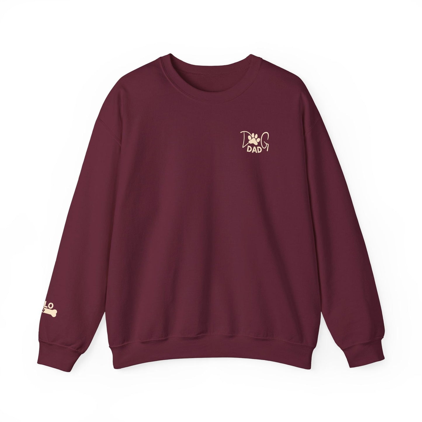 Custom Gift for Dog Dad Sweatshirt – Add Your Dog's Name on the Right Sleeve - Verdant Blossoms