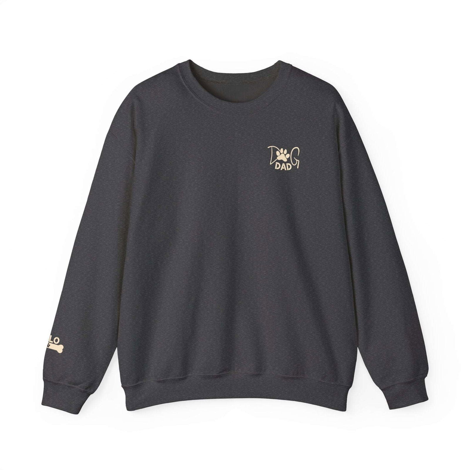 Custom Gift for Dog Dad Sweatshirt – Add Your Dog's Name on the Right Sleeve - Verdant Blossoms
