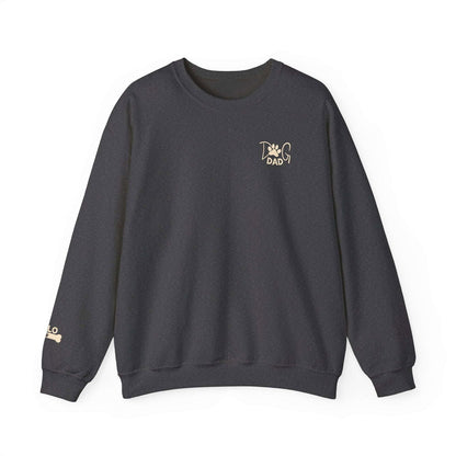 Custom Gift for Dog Dad Sweatshirt – Add Your Dog's Name on the Right Sleeve - Verdant Blossoms