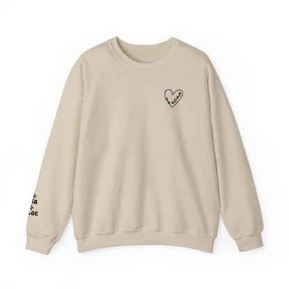 Custom Gift for Dog Mom Sweatshirt – Add Your Dog's Name on the Right Sleeve - Verdant Blossoms