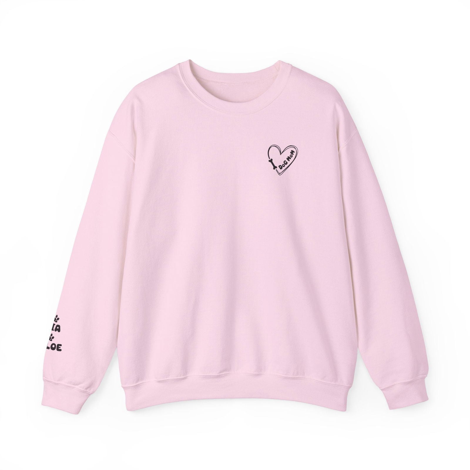Custom Gift for Dog Mom Sweatshirt – Add Your Dog's Name on the Right Sleeve - Verdant Blossoms