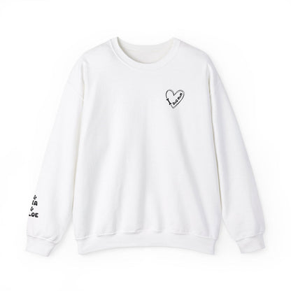 Custom Gift for Dog Mom Sweatshirt – Add Your Dog's Name on the Right Sleeve - Verdant Blossoms