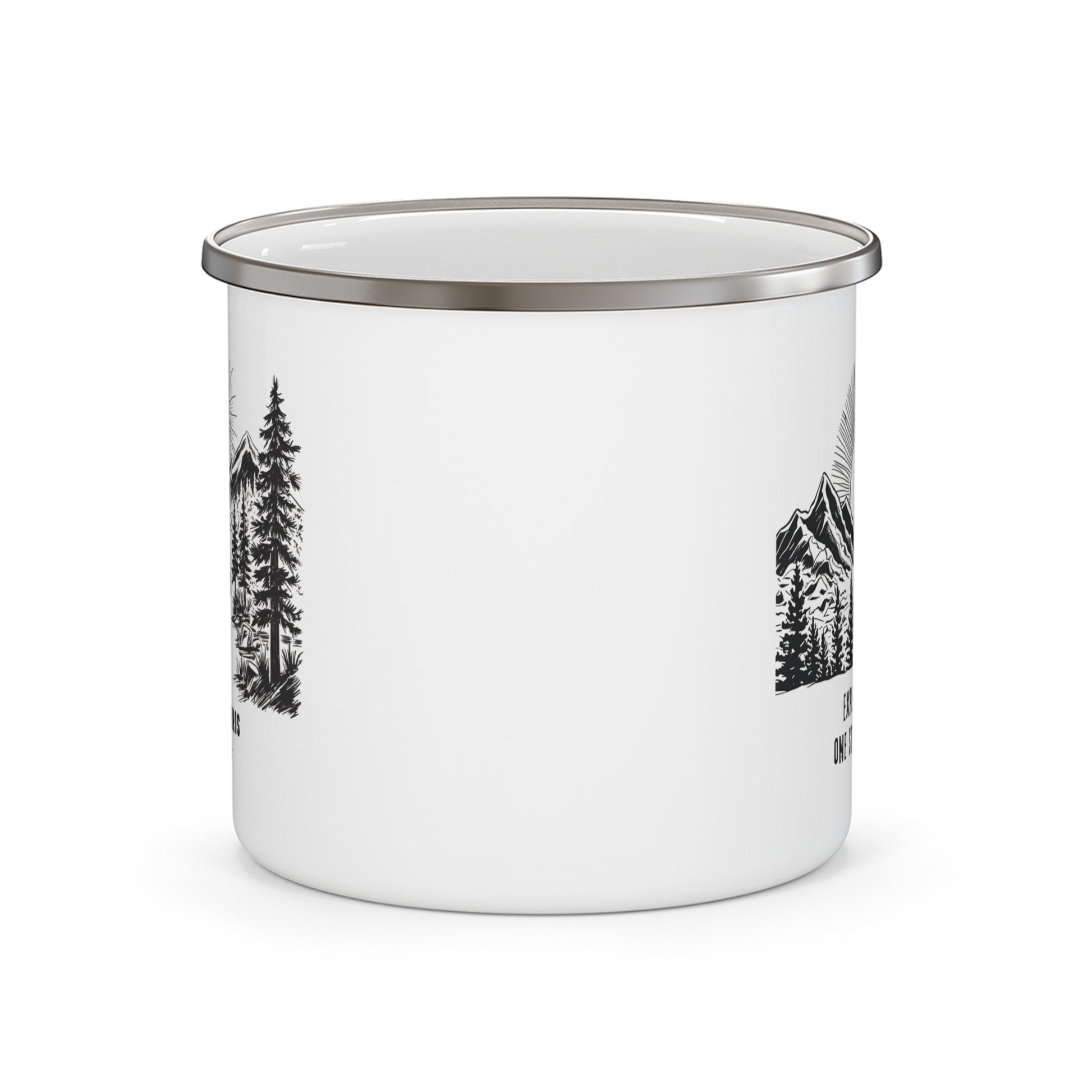 Personalized Enamel Camp Cup for Couples | Custom Forest Adventure Design - Celebrate Love This Valentine's Day - Verdant Blossoms