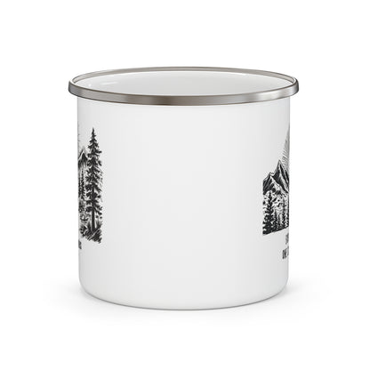 Personalized Enamel Camp Cup for Couples | Custom Forest Adventure Design - Celebrate Love This Valentine's Day - Verdant Blossoms