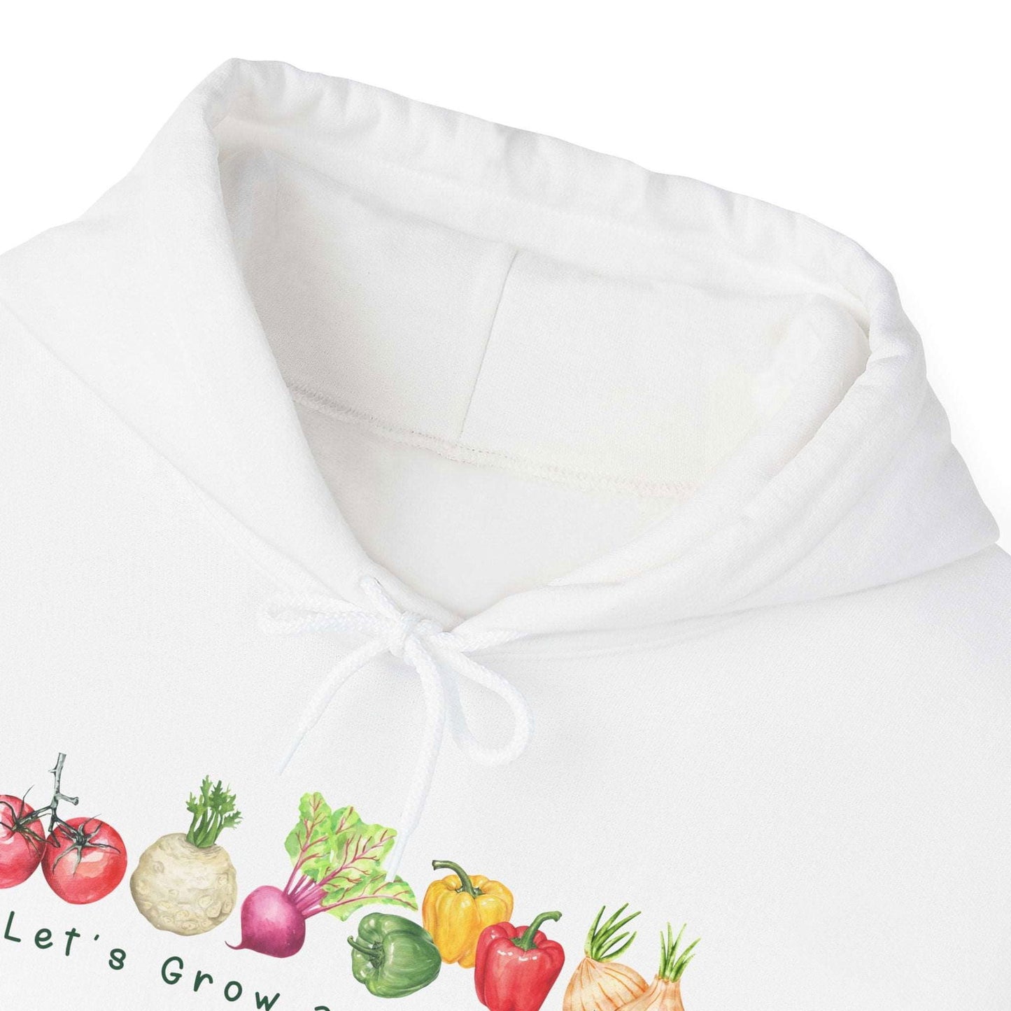 Let's Grow and Thrive - Gardening Vegetable Green Thumb Design - Hooded Sweatshirt - Verdant Blossoms