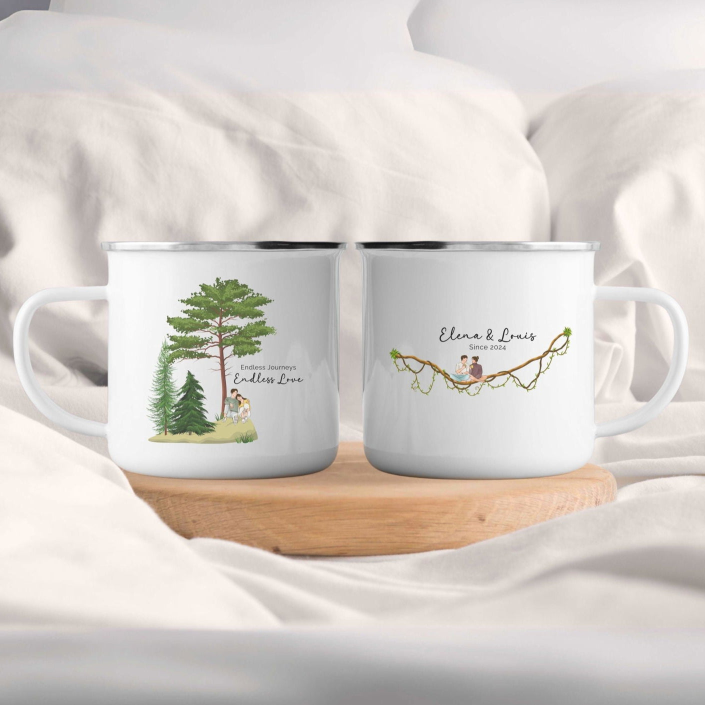 Personalized Couple Enamel Mugs: A Lasting Endless Love Gift - Verdant Blossoms