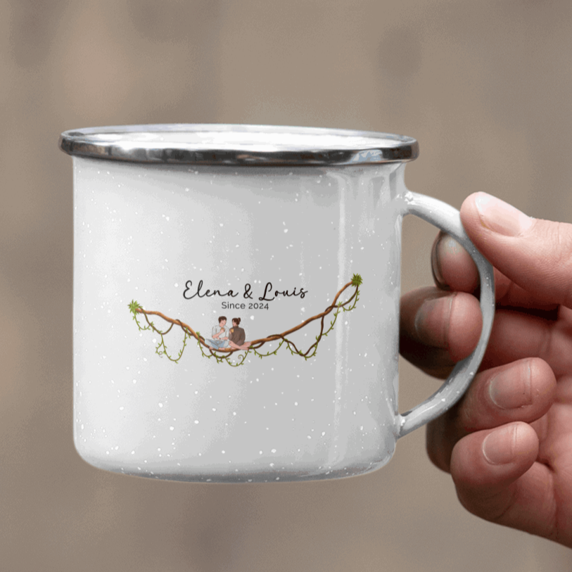 Personalized Couple Enamel Mugs: A Lasting Endless Love Gift - Verdant Blossoms