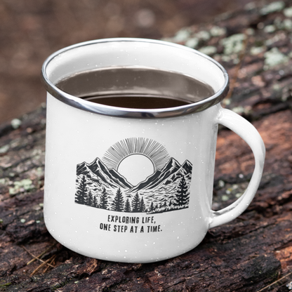 custom enamel mug gift for couples adventures