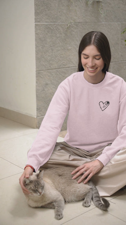 Custom Gift for Cat Mom Sweatshirt – Add Your Cats' Names on the Sleeve